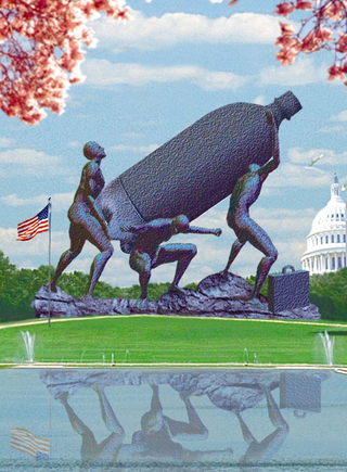 The newly completed memorial on the National Mall, which honors the advertising executives who made the ultimate sacrifice in the Cola War.